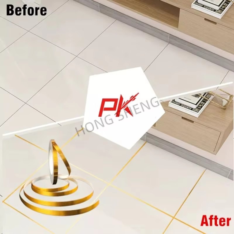 2cm*50m--50m/Roll Brushed Gold Silver Floor Edging Waterproof Seam Wall Stickers Wall Gap home decoration Self-adhesive