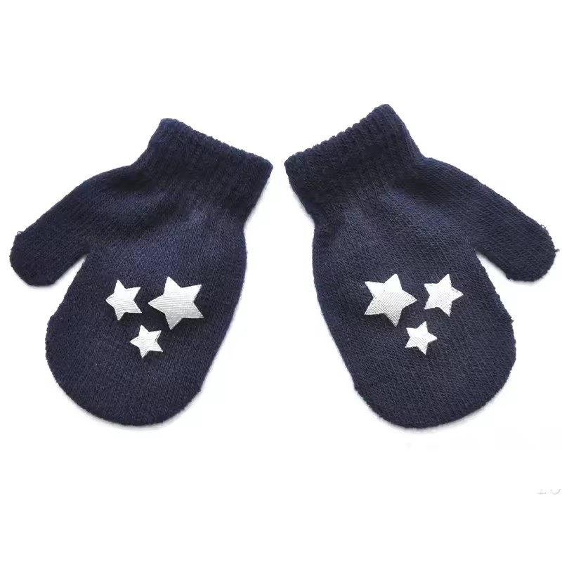 1 Pair Cartoon Anti-grasping Warm Gloves Protection Baby Mitten Cute Unisex Girls Boy Star Heart Newborn Love Face