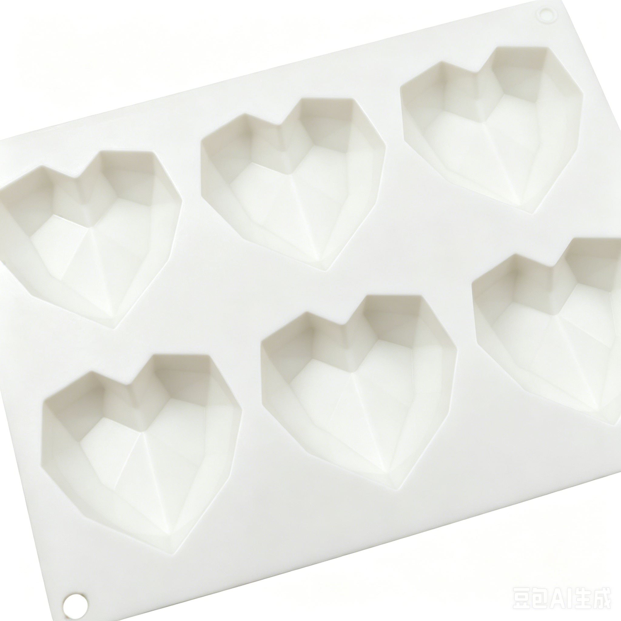 3D Love Heart Diamond Shaped Rectangular Silicone DIY Mold Mousse Cake Chocolate Soap Mould APR28 E-448