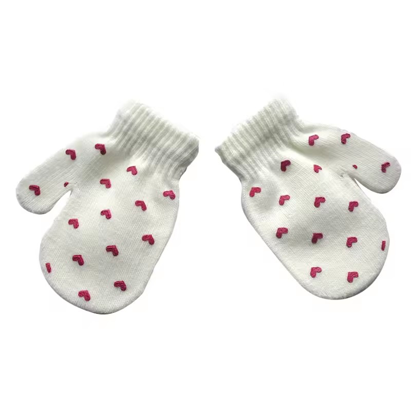 1 Pair Cartoon Anti-grasping Warm Gloves Protection Baby Mitten Cute Unisex Girls Boy Star Heart Newborn Love Face