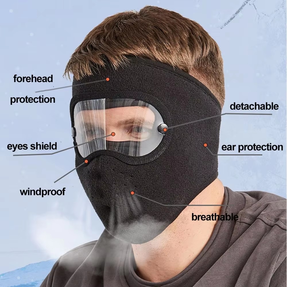 Winter Windproof And Dust-proof Full Face Mask Cycling Ski Breathable Mask Eye Mask High-definition Anti Fog Lens Cover FZ-428
