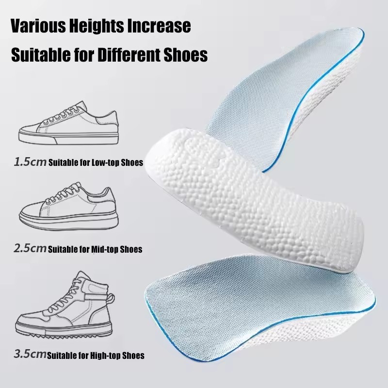Height Increase Insoles For Men Women Shoes Flat Feet Arch Support Orthopedic Insoles Sneakers Heel Lift Memory Foam Shoe Pads C-204