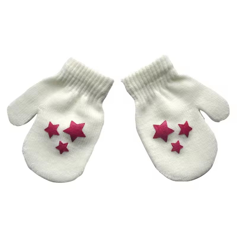 1 Pair Cartoon Anti-grasping Warm Gloves Protection Baby Mitten Cute Unisex Girls Boy Star Heart Newborn Love Face