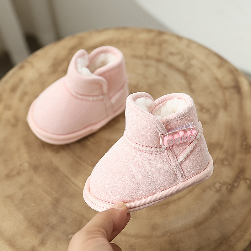 Baby Girls Boys Winter Ankle Boots Non-slip Newborn Snow Shoes Soft Bottom Fleece Warm Flats Casual Toddler Infant Walking Shoes