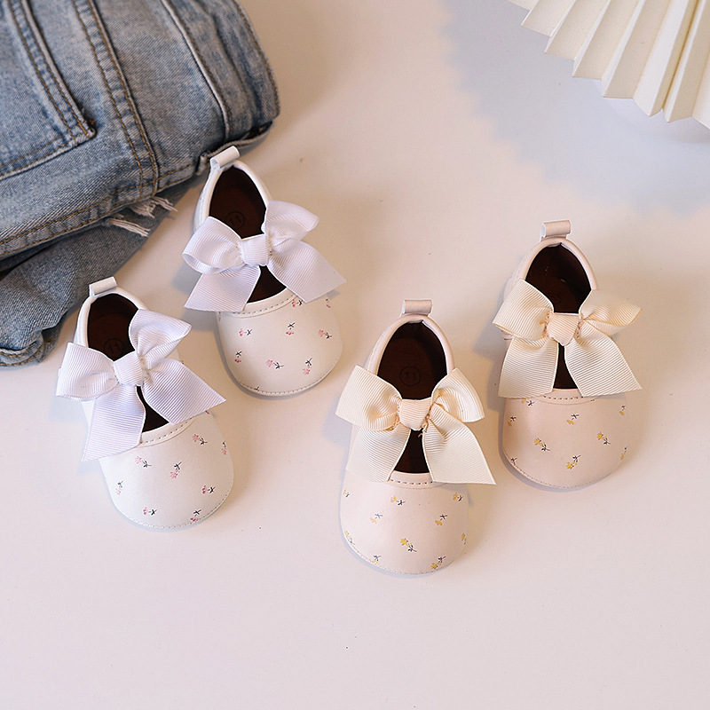 Baby Shoes Spring and Autumn new Style 0-1 Year old Female Baby Princess Shoes Cow Tendon Sole Breathable Walking Single Shoe