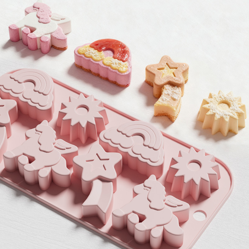 1Pc Unicorn Silicone Mold 8 Cavity 3D Flying Unicorn Themed Baking Tools Fondant Cake Chocolate Mould Cake Decorating Tools