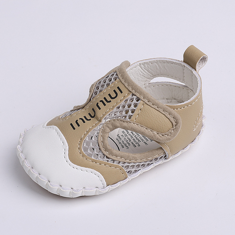 Infant Hollow Mesh Breathable Sandals, Soft Non-slip Sole Baby Shoes with Adjustable Velcro for Toddlers
