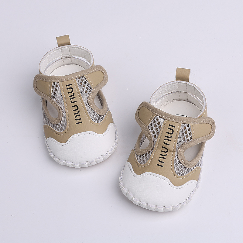 Infant Hollow Mesh Breathable Sandals, Soft Non-slip Sole Baby Shoes with Adjustable Velcro for Toddlers