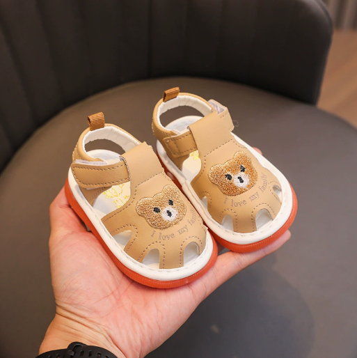 Summer Toddler Sandals 0-2 Years Children Whistle Shoe infant Sandals Baby boy Girl Cartoon Soft Sole toe Anti-collision Sandals