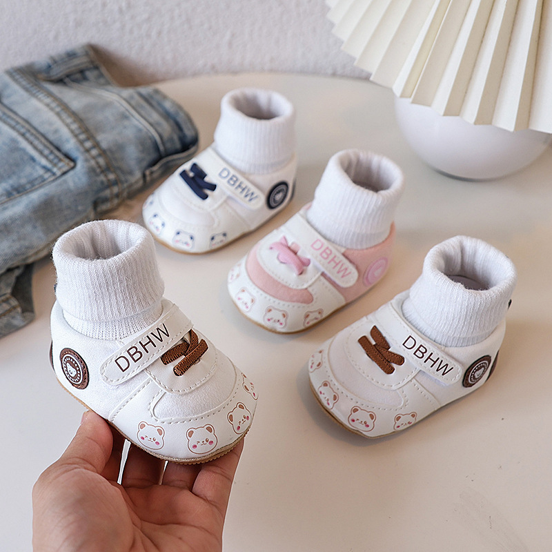 Baby Shoes Autumn and Winter and Socks Cotton for Warmth Non Slip Walking Shoes for Newborn Babies Baby 0-1 Years Old Shoes