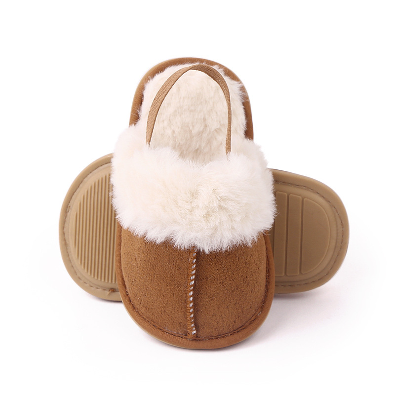 Baby Warm Winter Indoor Sandal with Fluffy Cotton Soft Anti-slip Sole High Quality Hot Selling for 0-12 Months Baby Boys Girls