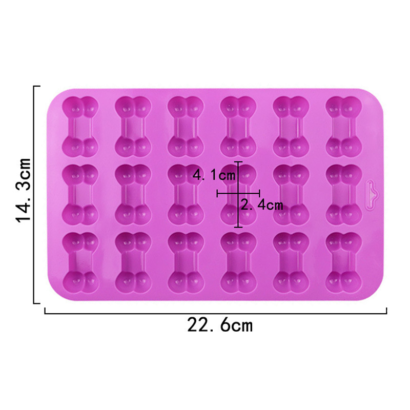 1Pc Silicone 18 Continuous Dog Bone Mold Baking DIY Cake Flip Sugar Biscuit Chocolate Ice Grid Mold Fire Paint Wax Mold