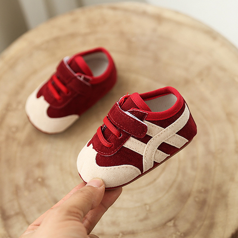 Lnfant and Toddler 0-1 Year old Male and Female Baby Sports Shoes Color Blocked Casual Soft Rubber Sole Walking Shoes