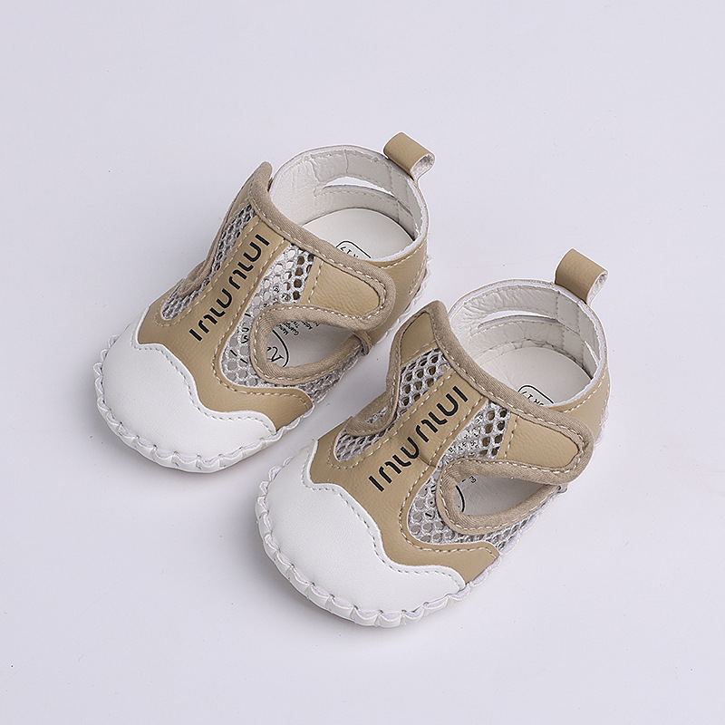Infant Hollow Mesh Breathable Sandals, Soft Non-slip Sole Baby Shoes with Adjustable Velcro for Toddlers