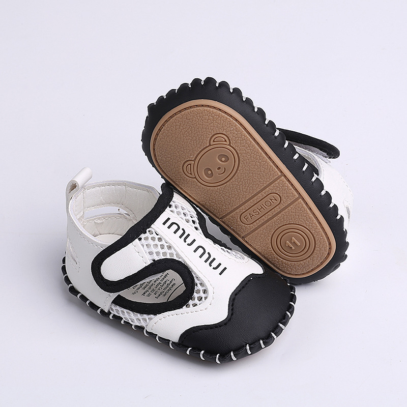 Infant Hollow Mesh Breathable Sandals, Soft Non-slip Sole Baby Shoes with Adjustable Velcro for Toddlers