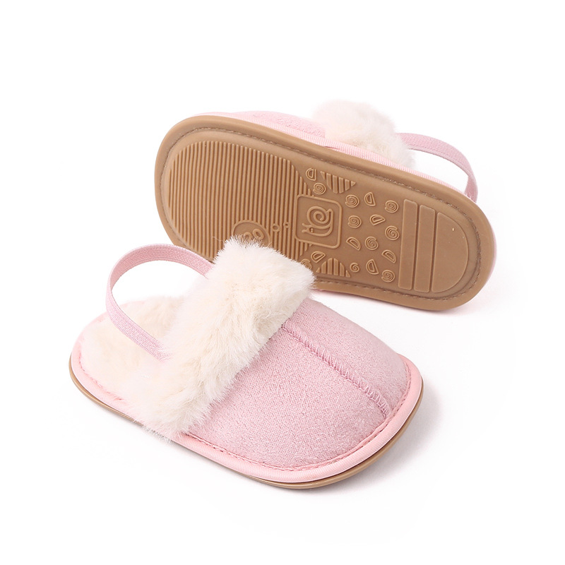 Baby Warm Winter Indoor Sandal with Fluffy Cotton Soft Anti-slip Sole High Quality Hot Selling for 0-12 Months Baby Boys Girls