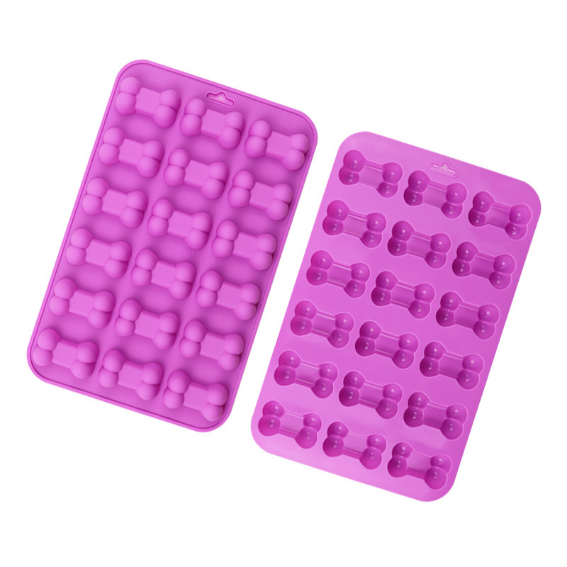 1Pc Silicone 18 Continuous Dog Bone Mold Baking DIY Cake Flip Sugar Biscuit Chocolate Ice Grid Mold Fire Paint Wax Mold