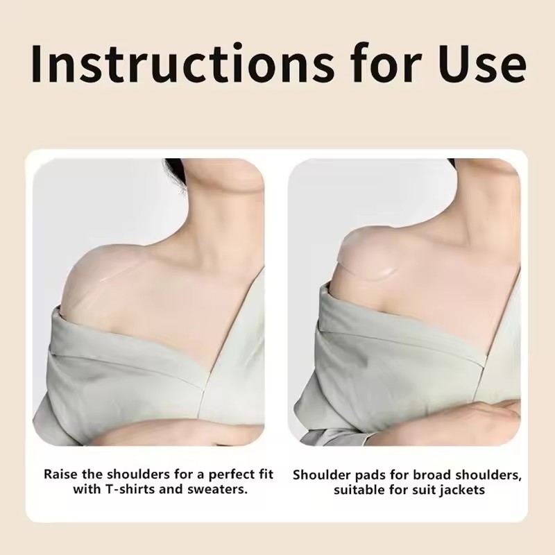 1 Pair Silicone Shoulder Pads Invisible Right-angle Shoulder Pads Enlarged And Thickened Shoulder Pads