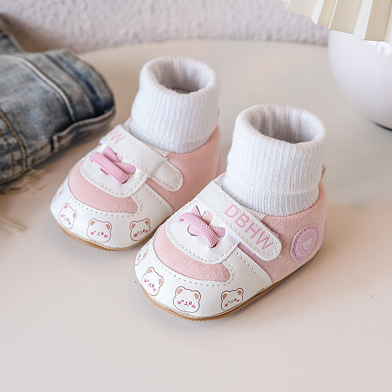 Baby Shoes Autumn and Winter and Socks Cotton for Warmth Non Slip Walking Shoes for Newborn Babies Baby 0-1 Years Old Shoes