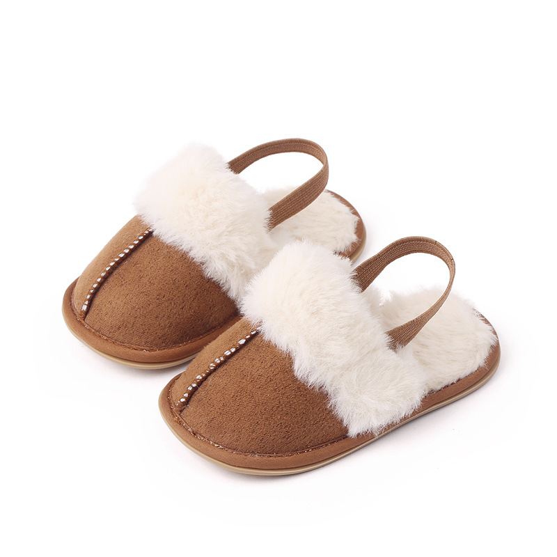 Baby Warm Winter Indoor Sandal with Fluffy Cotton Soft Anti-slip Sole High Quality Hot Selling for 0-12 Months Baby Boys Girls