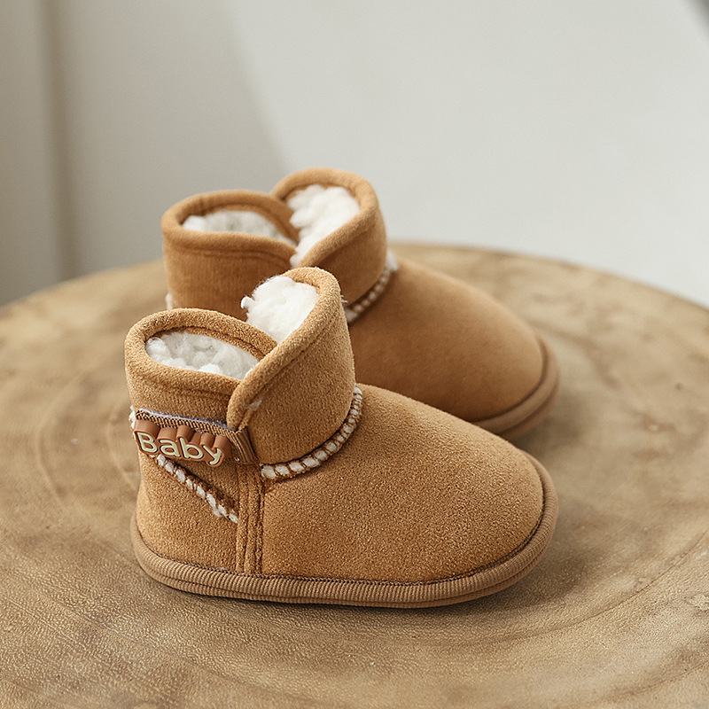 Baby Girls Boys Winter Ankle Boots Non-slip Newborn Snow Shoes Soft Bottom Fleece Warm Flats Casual Toddler Infant Walking Shoes