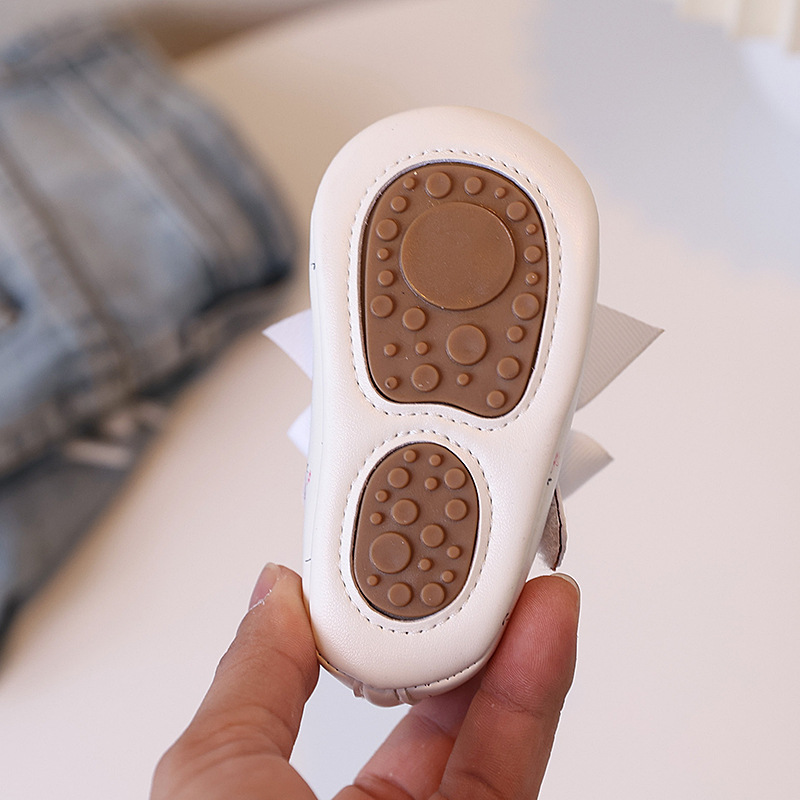Baby Shoes Spring and Autumn new Style 0-1 Year old Female Baby Princess Shoes Cow Tendon Sole Breathable Walking Single Shoe