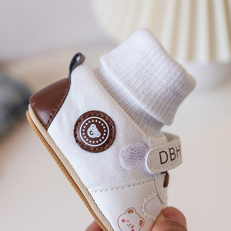 Baby Shoes Autumn and Winter and Socks Cotton for Warmth Non Slip Walking Shoes for Newborn Babies Baby 0-1 Years Old Shoes