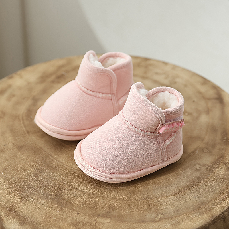 Baby Girls Boys Winter Ankle Boots Non-slip Newborn Snow Shoes Soft Bottom Fleece Warm Flats Casual Toddler Infant Walking Shoes