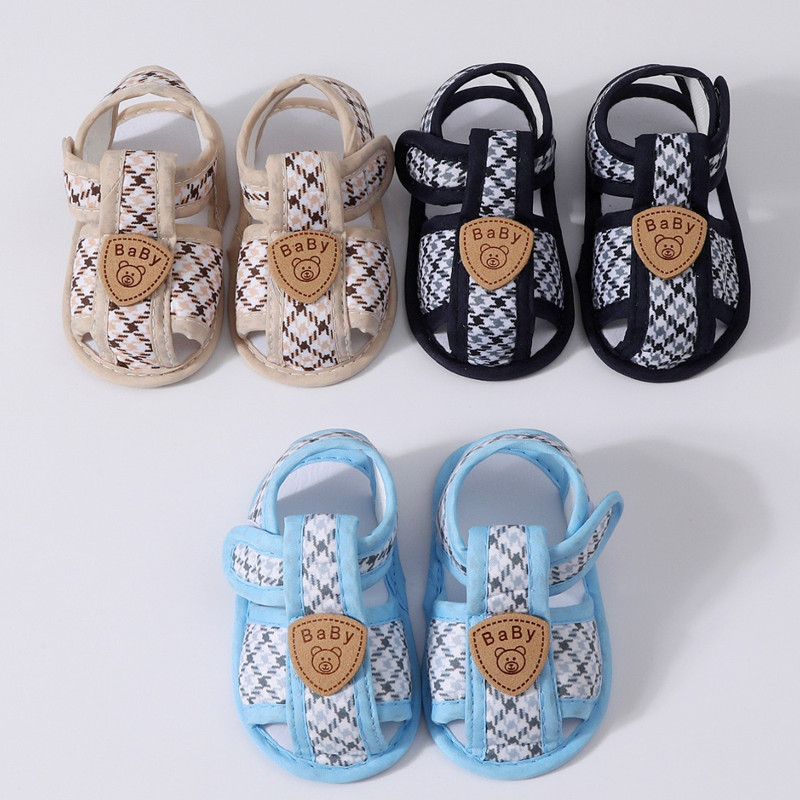 Baby Sandals Summer Soft soled Walking Shoes 0-1 Years 0-12 Months Baby non Slip Soft Soled Cloth Shoes Newborn Baby