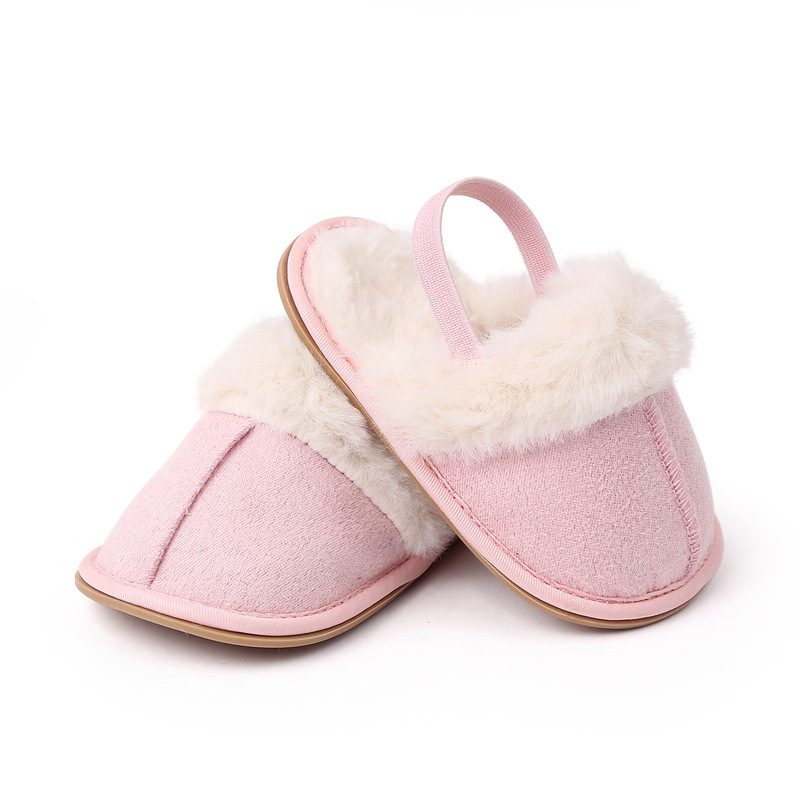 Baby Warm Winter Indoor Sandal with Fluffy Cotton Soft Anti-slip Sole High Quality Hot Selling for 0-12 Months Baby Boys Girls