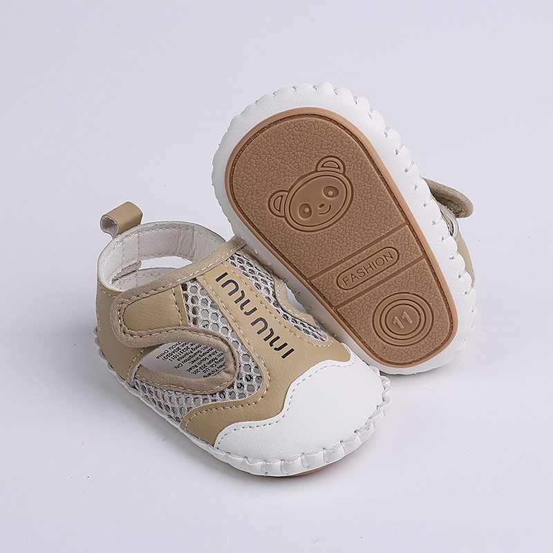 Infant Hollow Mesh Breathable Sandals, Soft Non-slip Sole Baby Shoes with Adjustable Velcro for Toddlers