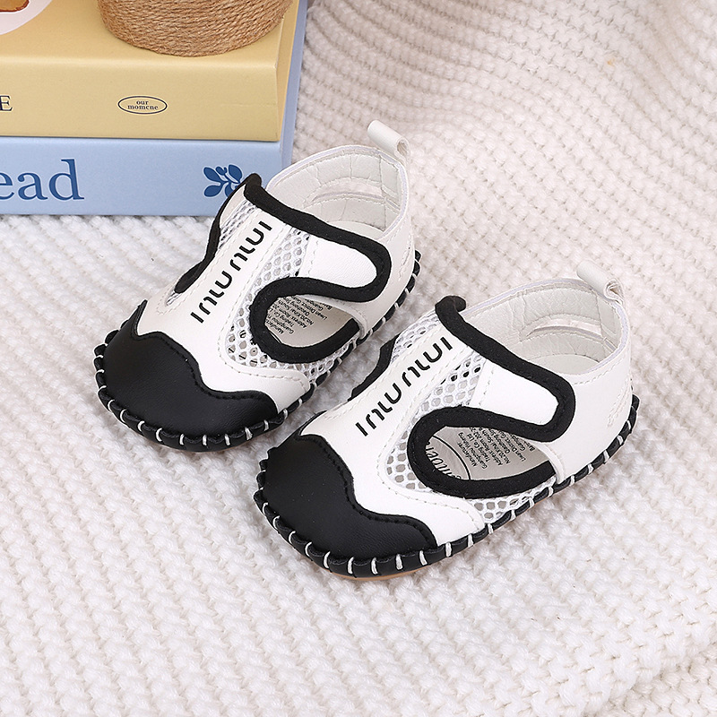 Infant Hollow Mesh Breathable Sandals, Soft Non-slip Sole Baby Shoes with Adjustable Velcro for Toddlers