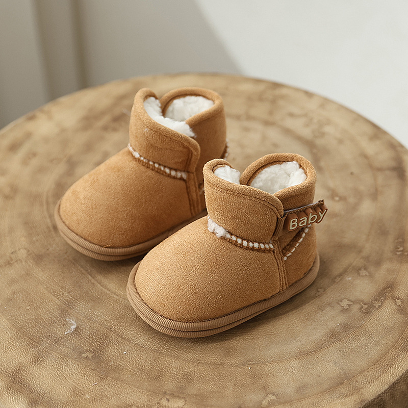 Baby Girls Boys Winter Ankle Boots Non-slip Newborn Snow Shoes Soft Bottom Fleece Warm Flats Casual Toddler Infant Walking Shoes