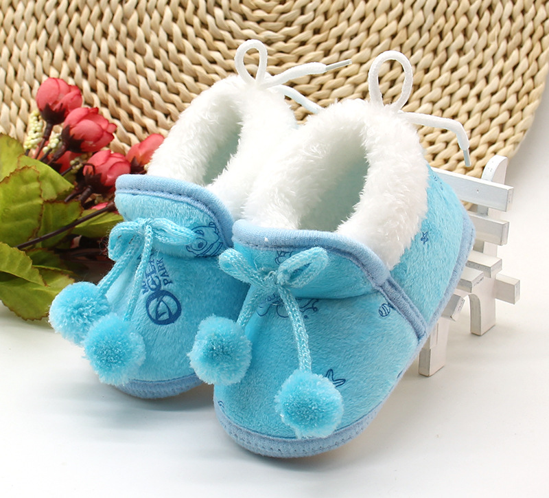 New Fashion Comfortable Shoes Newborn Baby Girls Boys Soft Booties Solid Pompom Snow Boots Infant Toddler Newborn Warming Shoes