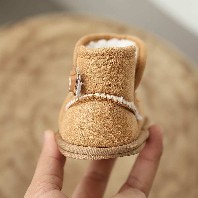 Baby Girls Boys Winter Ankle Boots Non-slip Newborn Snow Shoes Soft Bottom Fleece Warm Flats Casual Toddler Infant Walking Shoes