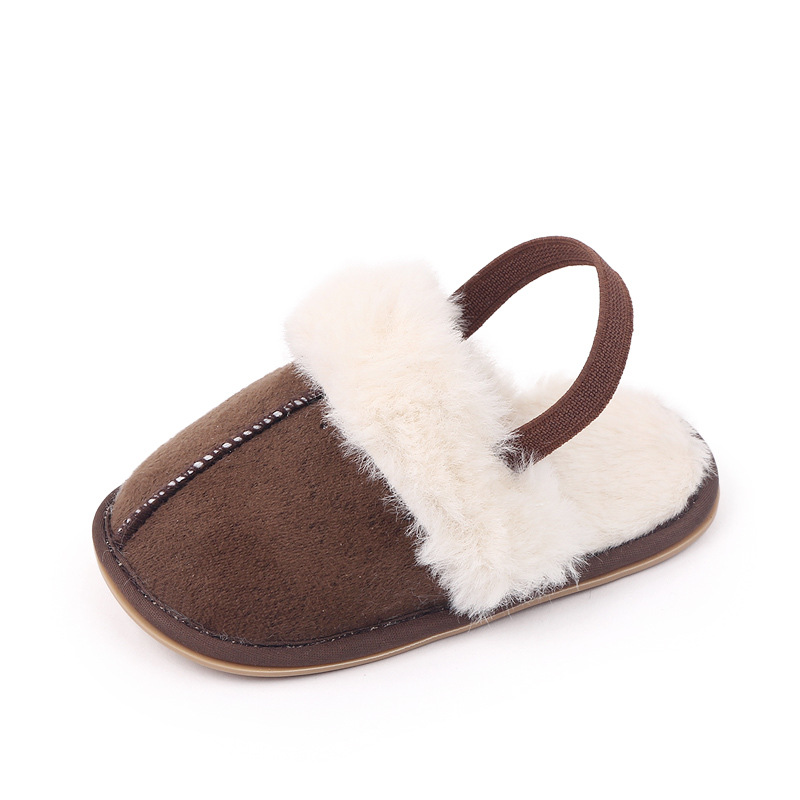 Baby Warm Winter Indoor Sandal with Fluffy Cotton Soft Anti-slip Sole High Quality Hot Selling for 0-12 Months Baby Boys Girls