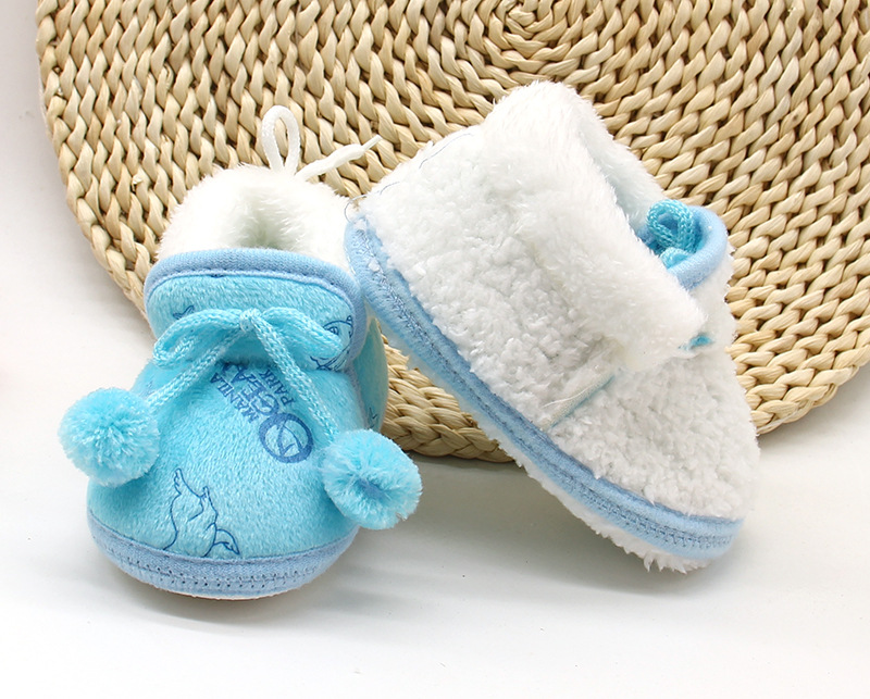New Fashion Comfortable Shoes Newborn Baby Girls Boys Soft Booties Solid Pompom Snow Boots Infant Toddler Newborn Warming Shoes
