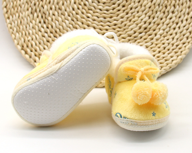 New Fashion Comfortable Shoes Newborn Baby Girls Boys Soft Booties Solid Pompom Snow Boots Infant Toddler Newborn Warming Shoes