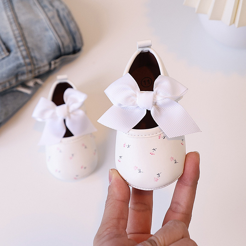 Baby Shoes Spring and Autumn new Style 0-1 Year old Female Baby Princess Shoes Cow Tendon Sole Breathable Walking Single Shoe