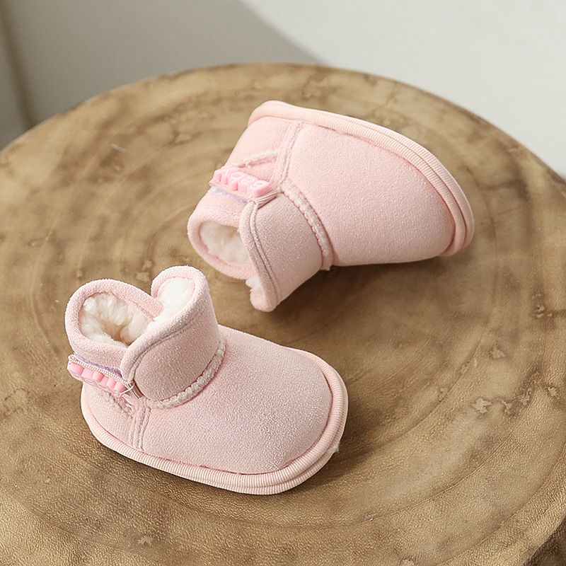 Baby Girls Boys Winter Ankle Boots Non-slip Newborn Snow Shoes Soft Bottom Fleece Warm Flats Casual Toddler Infant Walking Shoes