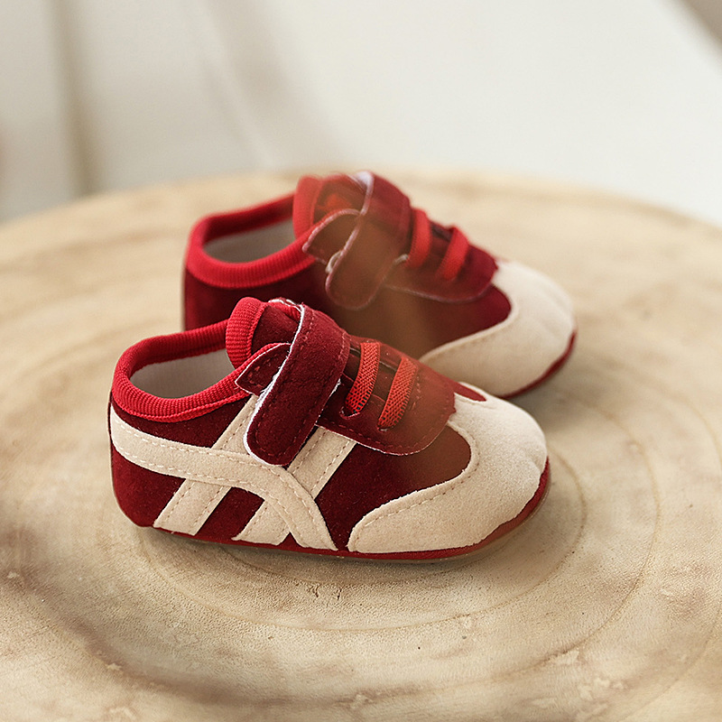 Lnfant and Toddler 0-1 Year old Male and Female Baby Sports Shoes Color Blocked Casual Soft Rubber Sole Walking Shoes