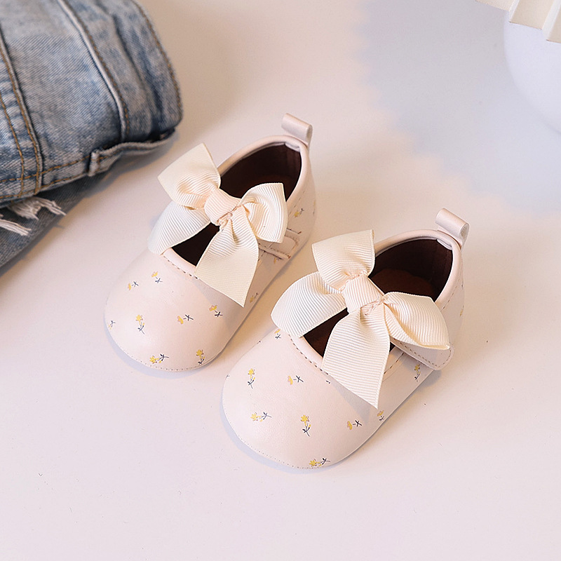 Baby Shoes Spring and Autumn new Style 0-1 Year old Female Baby Princess Shoes Cow Tendon Sole Breathable Walking Single Shoe