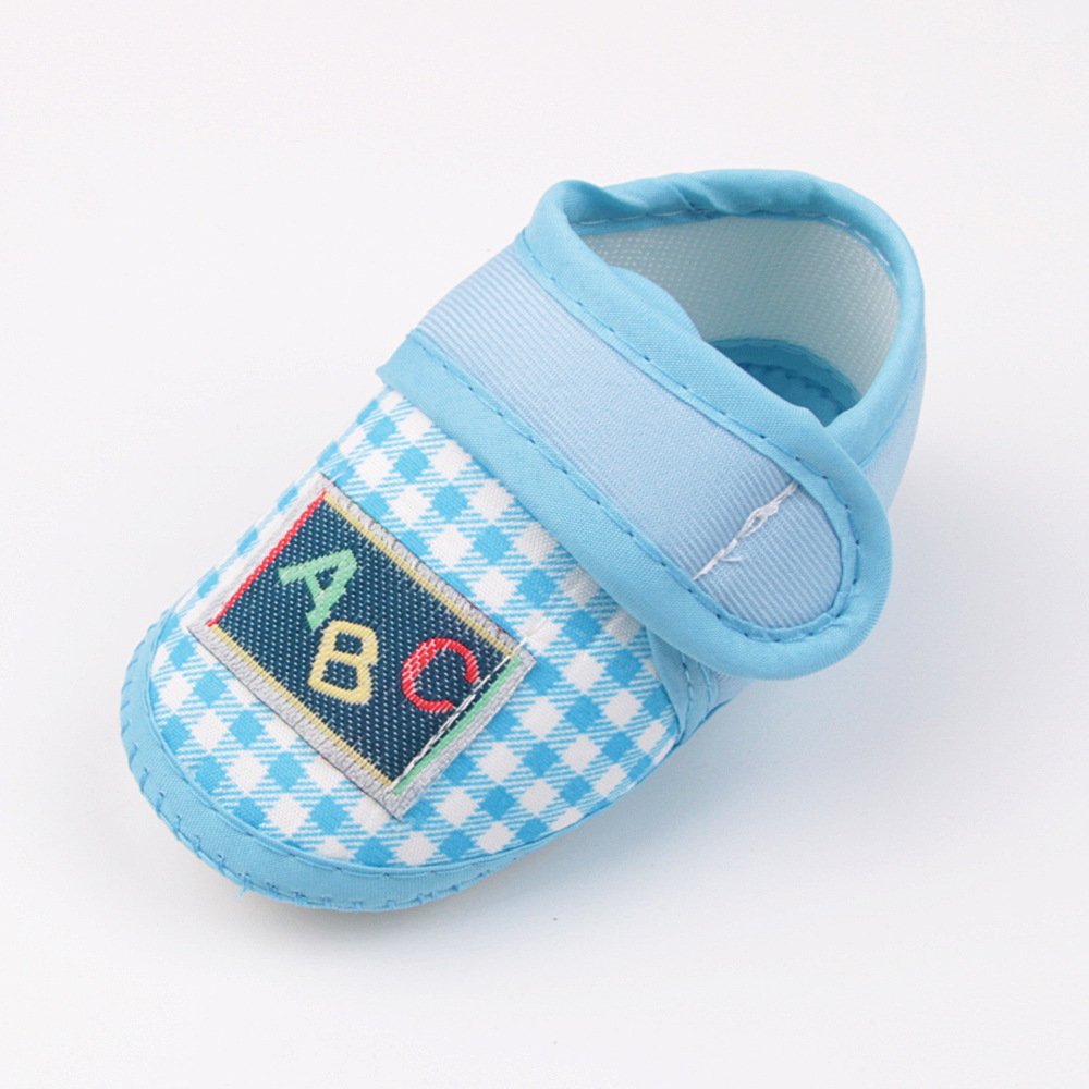 0-12months Baby Girls Boys Walking Shoes Cute Plaid Shoes Comfortable Non Slip Flats Shoes with