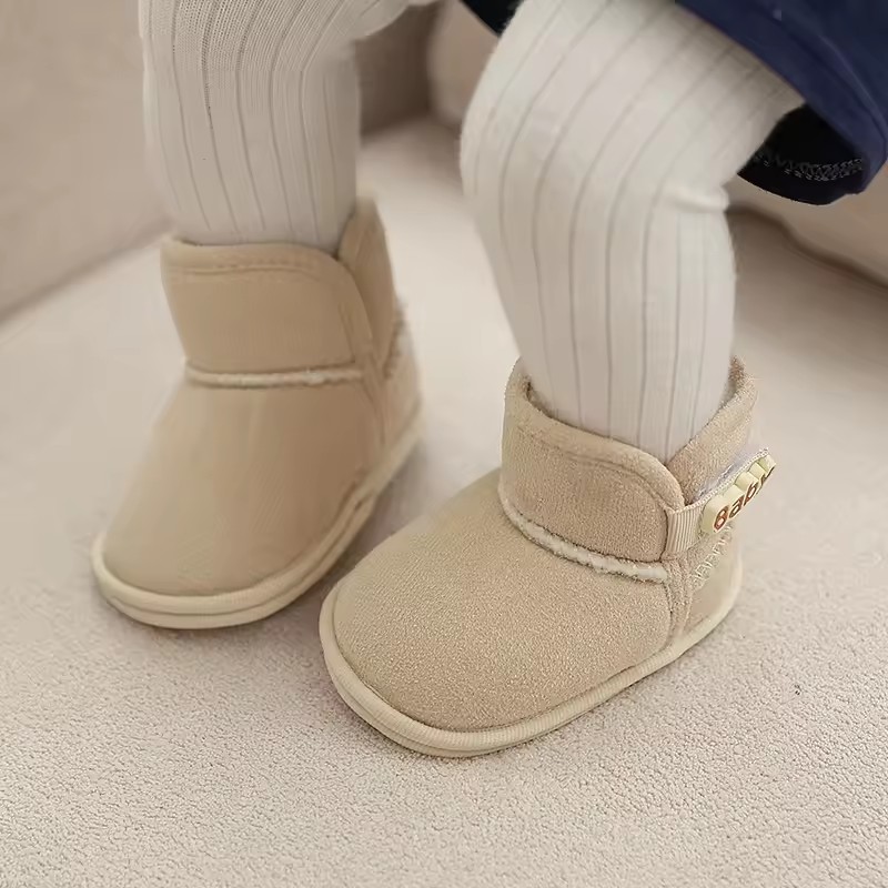 Baby Girls Boys Winter Ankle Boots Non-slip Newborn Snow Shoes Soft Bottom Fleece Warm Flats Casual Toddler Infant Walking Shoes