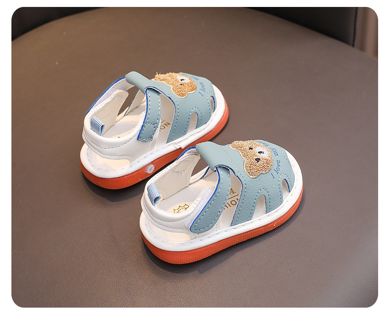 Summer Toddler Sandals 0-2 Years Children Whistle Shoe infant Sandals Baby boy Girl Cartoon Soft Sole toe Anti-collision Sandals