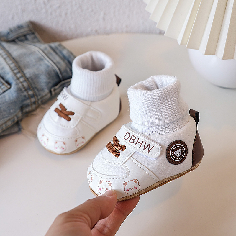 Baby Shoes Autumn and Winter and Socks Cotton for Warmth Non Slip Walking Shoes for Newborn Babies Baby 0-1 Years Old Shoes