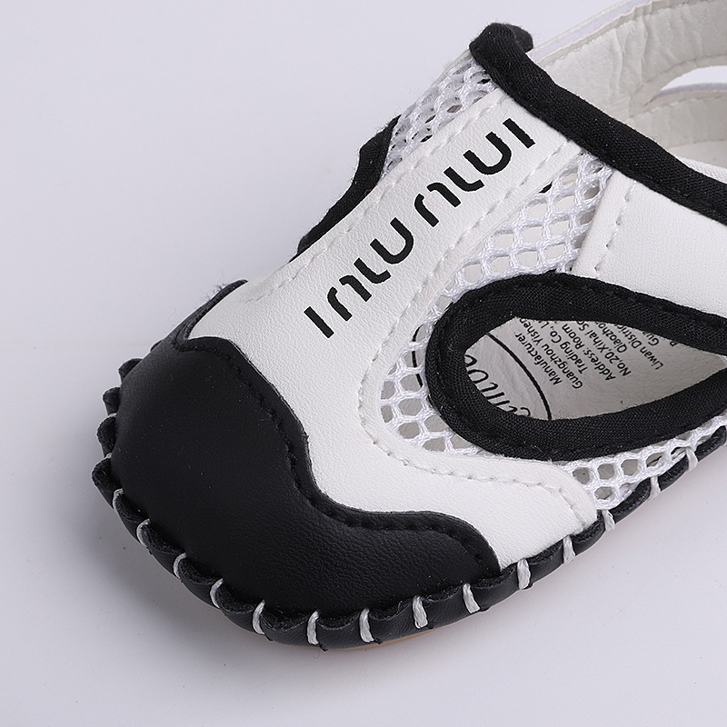 Infant Hollow Mesh Breathable Sandals, Soft Non-slip Sole Baby Shoes with Adjustable Velcro for Toddlers