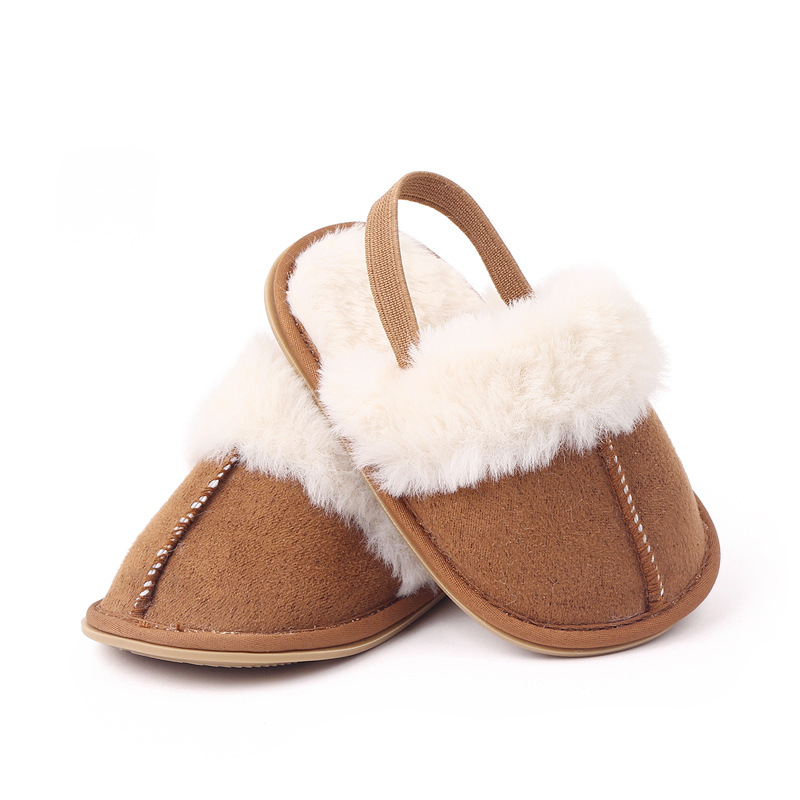 Baby Warm Winter Indoor Sandal with Fluffy Cotton Soft Anti-slip Sole High Quality Hot Selling for 0-12 Months Baby Boys Girls