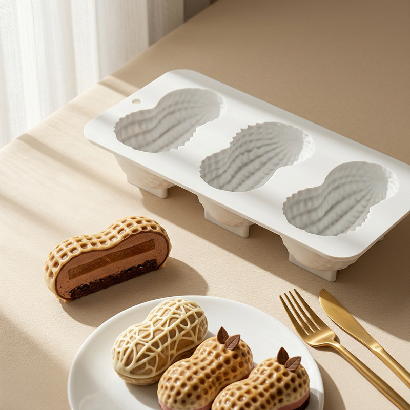 1Pc Peanut Nut Shaped Silicone Mold Heat Resistant Mousse Cake Chocolate Cookie Baking Mold for DIY Pastry Kitchen Baking Tools