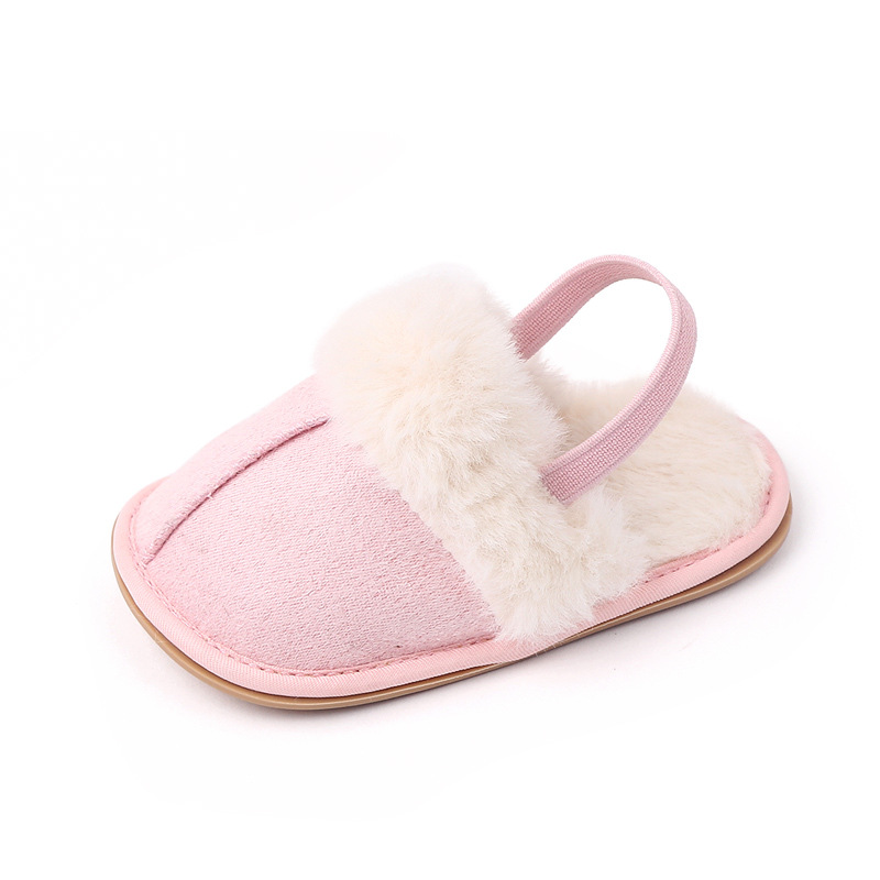 Baby Warm Winter Indoor Sandal with Fluffy Cotton Soft Anti-slip Sole High Quality Hot Selling for 0-12 Months Baby Boys Girls